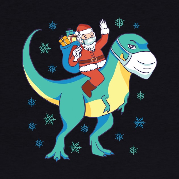 Santa Riding Dinosaur T rex Christmas Gifts by GoodArt